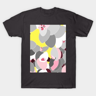 Decoorative floral pattern in yellow & white T-Shirt